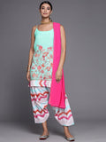 Ahalyaa Women Blue Floral Printed Kurta with Patiala & With Dupatta | Grocsy