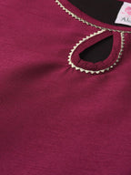 Ahalyaa Magenta & Grey Solid Anarkali Kurta with Palazzos & Floral Dupatta | Grocsy