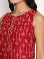 Ahalyaa Cotton Printed Kurta Plazzo With Dupatta Set | Grocsy