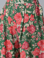 Ahalyaa Women Green Floral Printed Regular Kurta With Palazzos & Dupatta | Grocsy