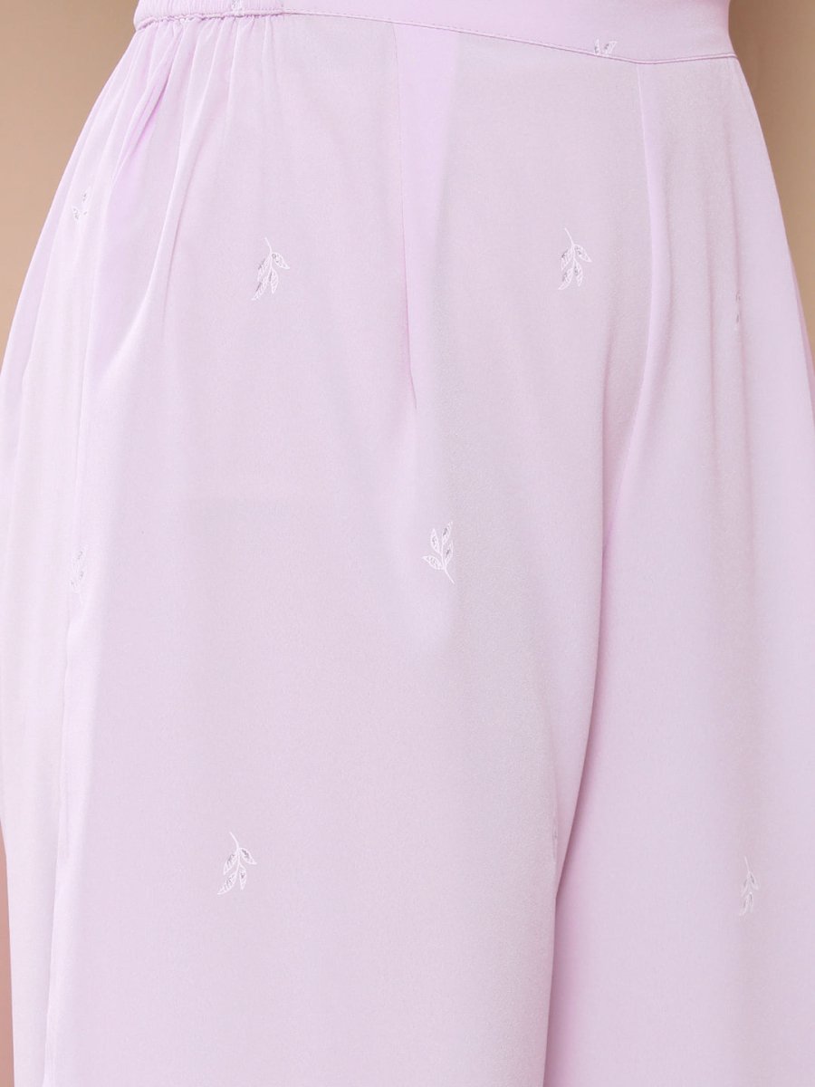 Ahalyaa Women Lavender Gotta Patti Kurta with Palazzos & With Dupatta | Grocsy