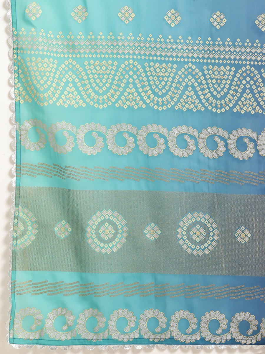 Ahalyaa Regular Pure Cotton Kurta With Palazzos & Dupatta | Grocsy