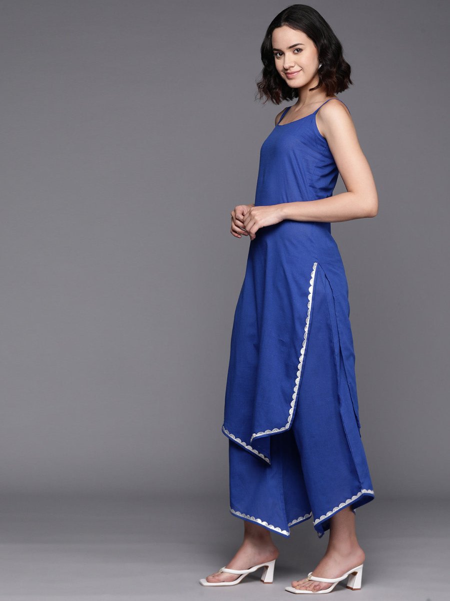 Ahalyaa Regular Pure Cotton Kurta With Palazzos & Dupatta | Grocsy
