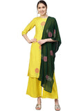 Ahalyaa Yellow Viscose Rayon Straight Kurta Set | Grocsy