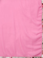 Ahalyaa Women Off-White & Pink Printed Kurta with Palazzos & Dupatta | Grocsy