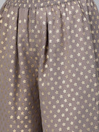 Ahalyaa Women Blue & Charcoal Grey Printed Kurta with Palazzos & Dupatta | Grocsy