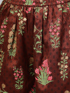 Ahalyaa Grey & Coffee Brown Printed Kurta with Palazzo & Dupatta | Grocsy
