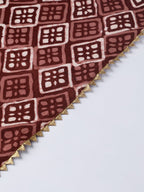 Ahalyaa Women Maroon & Off-White Printed Kurta with Palazzos & Dupatta | Grocsy