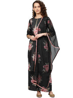 Ahalyaa Beautiful Black Printed Kurta Set For Women's | Grocsy