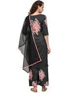 Ahalyaa Beautiful Black Printed Kurta Set For Women's | Grocsy
