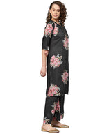 Ahalyaa Beautiful Black Printed Kurta Set For Women's | Grocsy