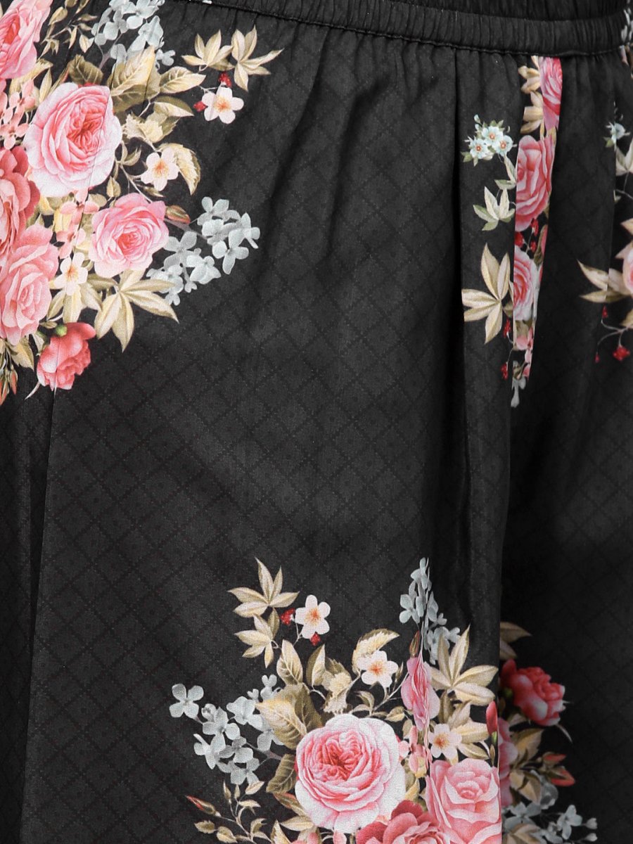 Ahalyaa Beautiful Black Printed Kurta Set For Women's | Grocsy