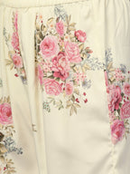 Ahalyaa Women Cream-Coloured & Pink Printed Kurta with Palazzos & Dupatta | Grocsy
