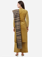 Ahalyaa Dark Mustard Solid Kurta Set With Dupatta | Grocsy