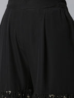 Ahalyaa Women Black Ethnic Motifs Printed Empire Kurta With Sharara & Dupatta | Grocsy