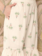 Ahalyaa Women Floral Printed Regular Kurti with Sharara & With Dupatta | Grocsy