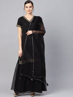 Ahalyaa Solid Black Kurta with Sharara Set | Grocsy