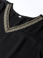 Ahalyaa Solid Black Kurta with Sharara Set | Grocsy