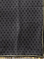 Ahalyaa Women Black & Golden Printed Tiered Kurta With Sharara & Dupatta | Grocsy