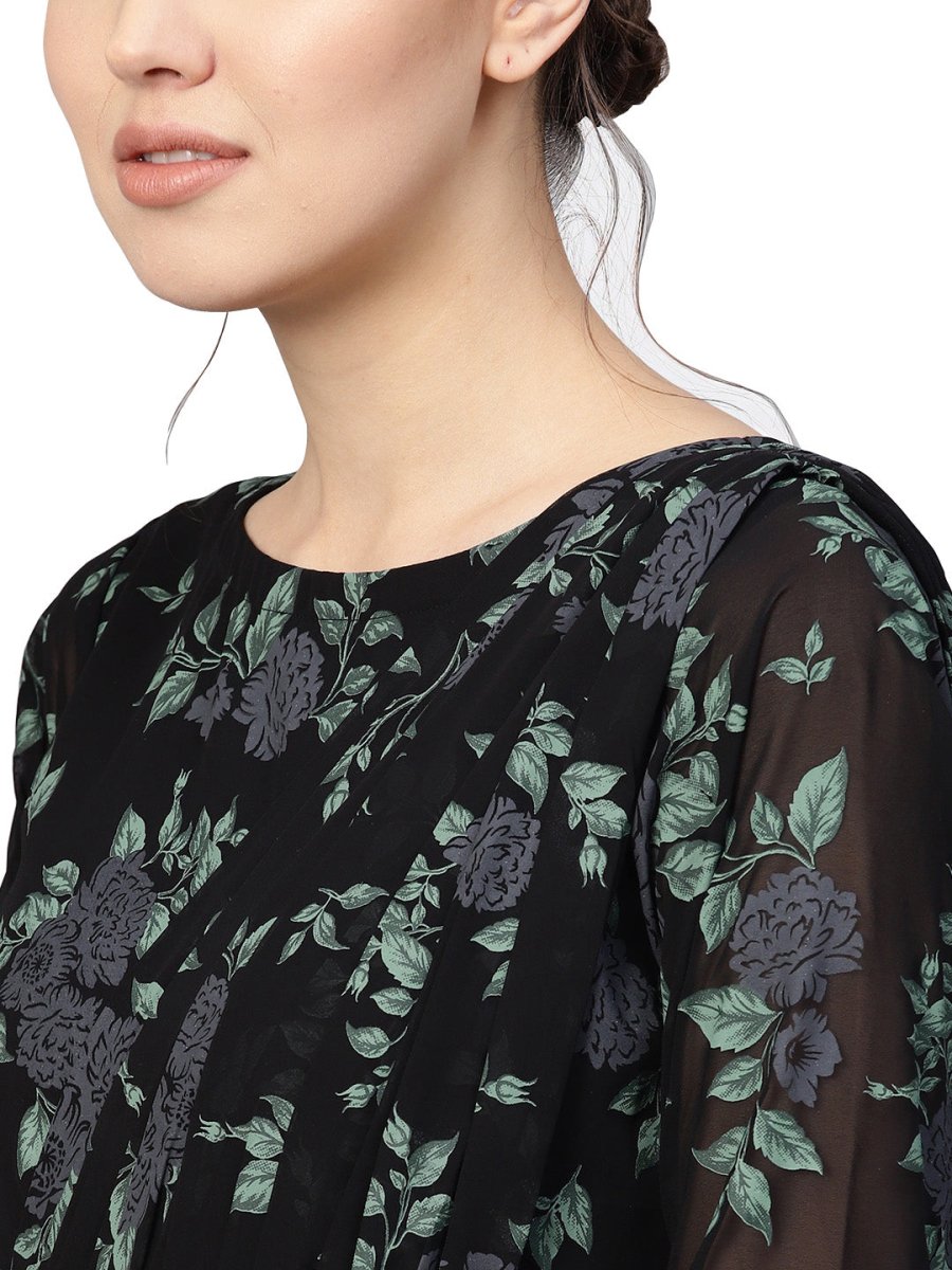 Ahalyaa Women's Flared Georgette Kurta | Grocsy