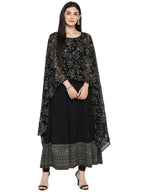 Ahalyaa Women Black Printed Anarkali Beautiful Kurta | Grocsy