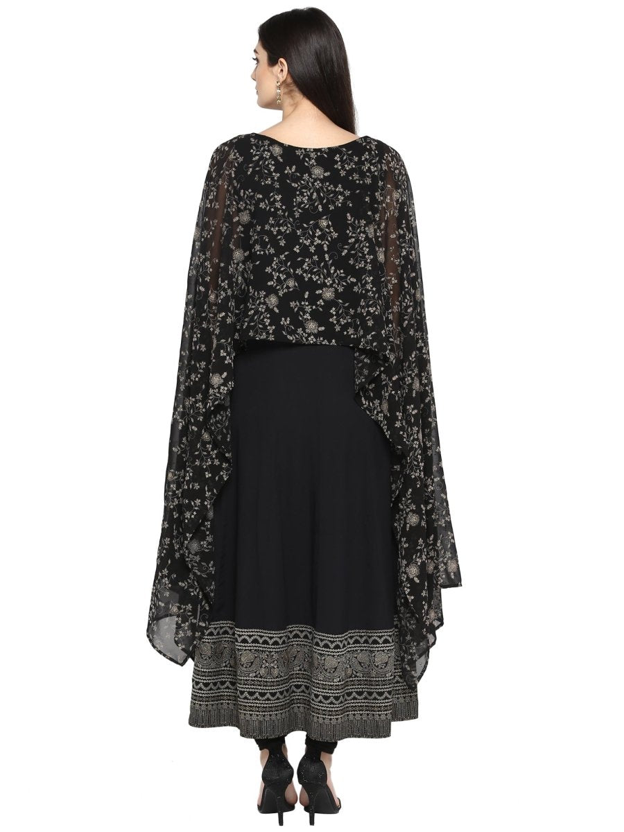 Ahalyaa Women Black Printed Anarkali Beautiful Kurta | Grocsy