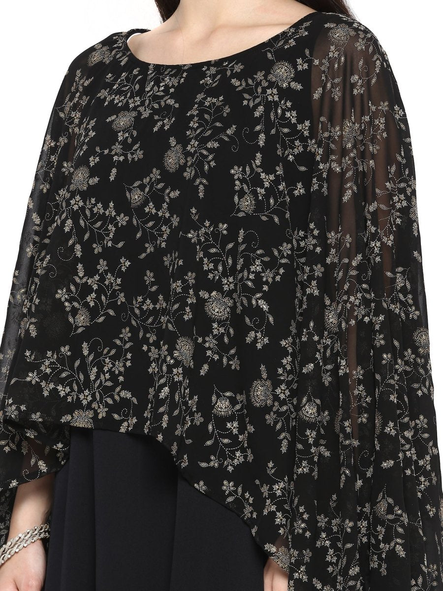 Ahalyaa Women Black Printed Anarkali Beautiful Kurta | Grocsy
