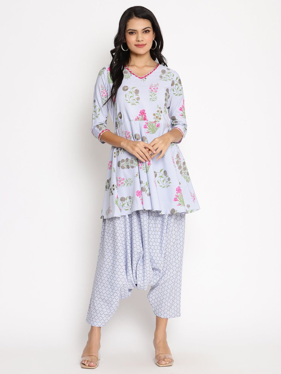 Ahalyaa Beautiful Crepe Printed Top With Harem Pant | Grocsy