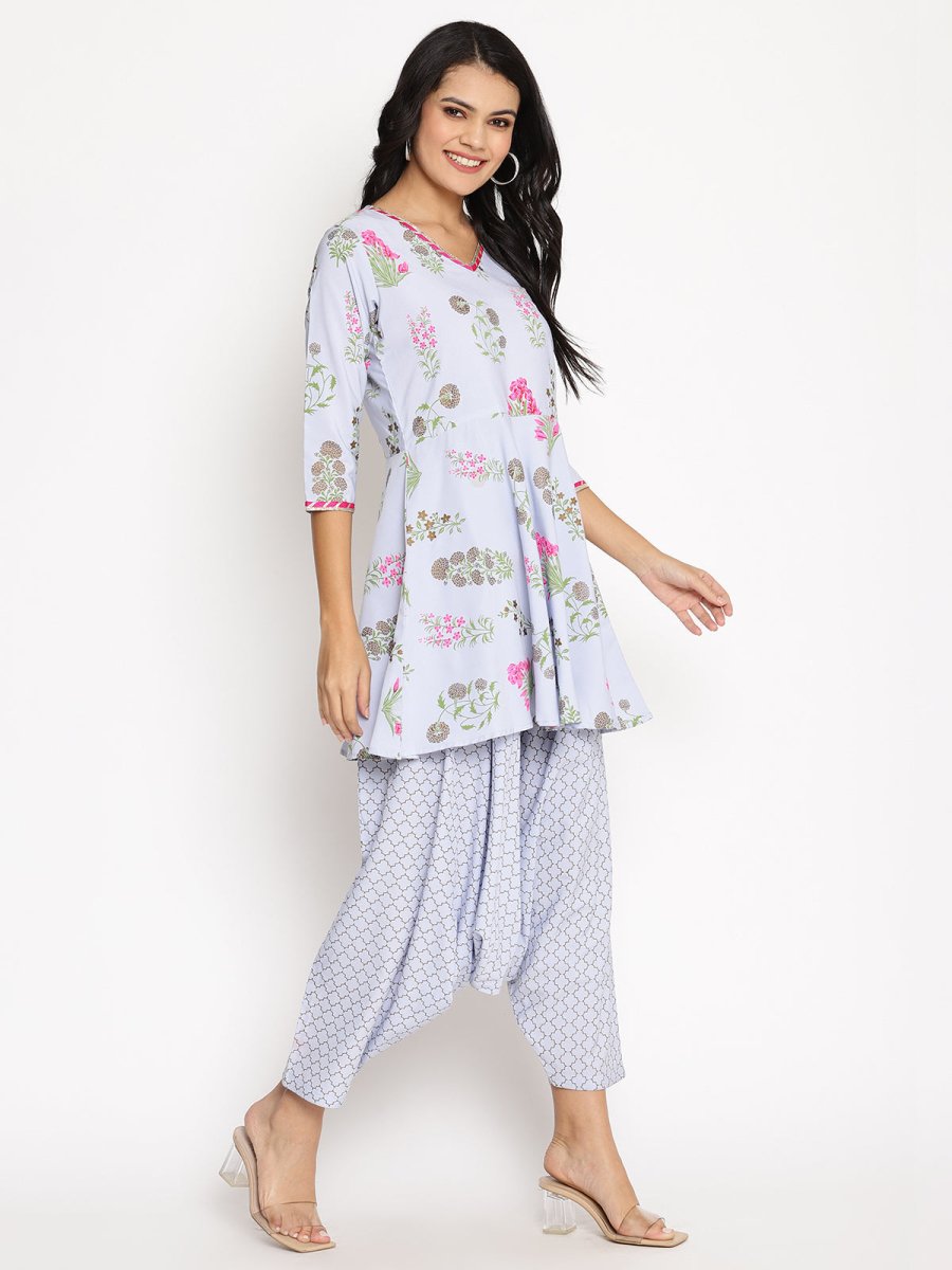 Ahalyaa Beautiful Crepe Printed Top With Harem Pant | Grocsy