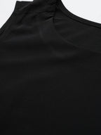 Ahalyaa Women Black & Pink Solid A-Line Kurta with Jacket | Grocsy