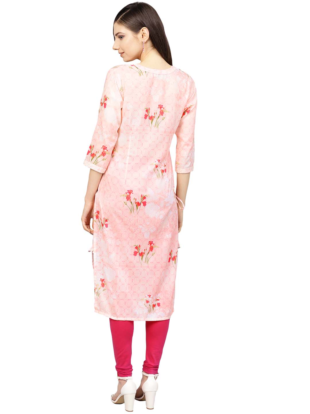 Ahalyaa Printed Floral Muslin Straight Kurta For Women | Grocsy