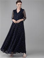 Ahalyaa Women Printed Maxi Dress | Grocsy