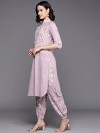 Ahalyaa Floral Printed Regular Gotta Patti Pure Cotton Kurta With Salwar | Grocsy