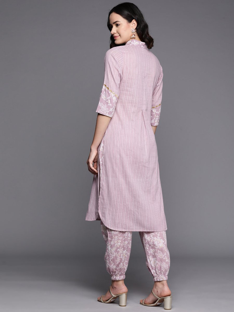Ahalyaa Floral Printed Regular Gotta Patti Pure Cotton Kurta With Salwar | Grocsy