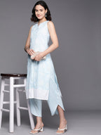 Ahalyaa Floral Printed Regular Pure Cotton Kurta With Palazzos | Grocsy