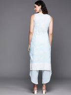 Ahalyaa Floral Printed Regular Pure Cotton Kurta With Palazzos | Grocsy