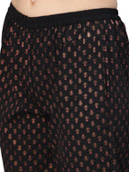 Ahalyaa Black Poly Crepe Pathani Kurta Set | Grocsy