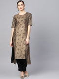 Ahalyaa Printed High Low Hem Kurta with Trouser | Grocsy