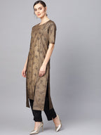 Ahalyaa Printed High Low Hem Kurta with Trouser | Grocsy