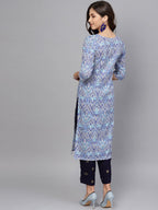 Ahalyaa Blue Straight Kurta with Pant | Grocsy