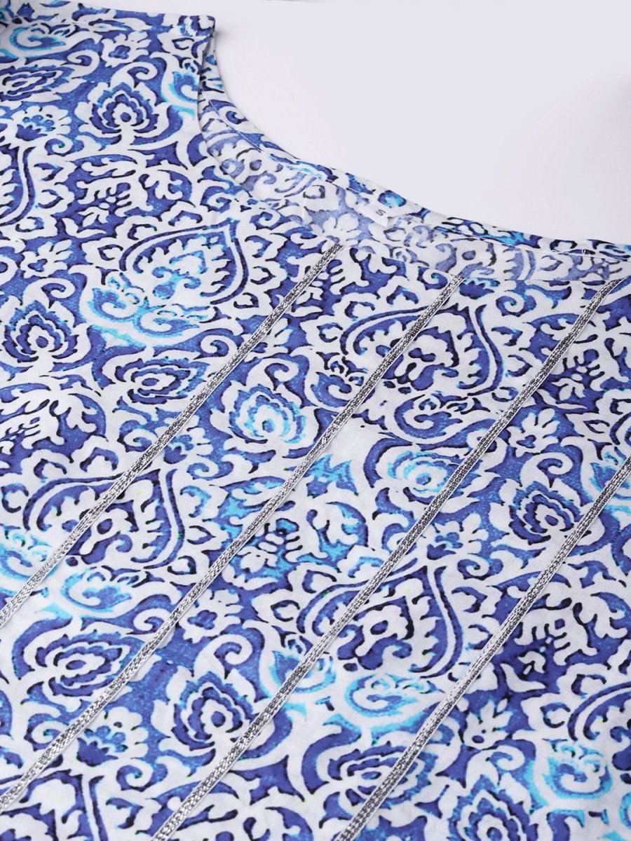 Ahalyaa Blue Straight Kurta with Pant | Grocsy