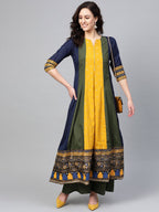 Ahalyaa Pleated Kurta with Palazzo Set | Grocsy