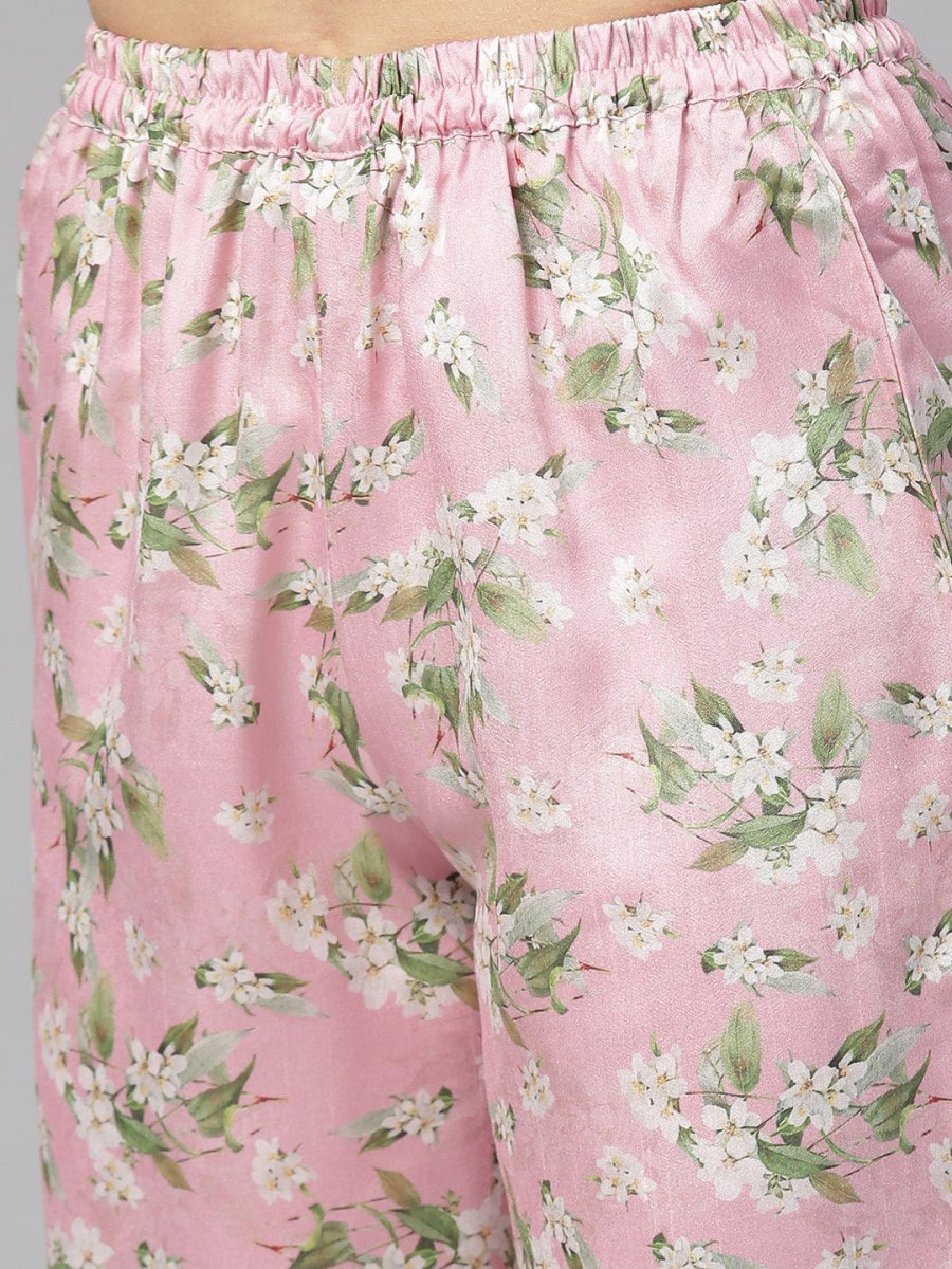 Ahalyaa Digital Print Straight Poly Silk Kurta With Digital Print Pant | Grocsy