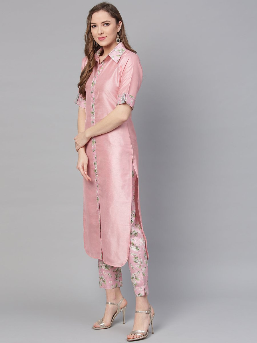 Ahalyaa Digital Print Straight Poly Silk Kurta With Digital Print Pant | Grocsy