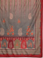Ahalyaa Women Maroon Printed Gotta Patti Velvet Kurta with Palazzos & With Dupatta | Grocsy