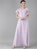 Ahalyaa Printed Long A- Line Kurta | Grocsy