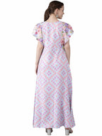 Ahalyaa Printed Long A- Line Kurta | Grocsy