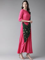Ahalyaa Dark Pink Women's Gown | Grocsy