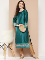 Ahalyaa Women Ethnic Motifs Embroidered Gotta Patti Kurta | Grocsy
