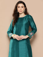 Ahalyaa Women Ethnic Motifs Embroidered Gotta Patti Kurta | Grocsy